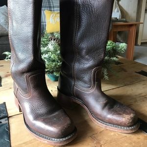 Frye women's campus dark brown leather boots, 8